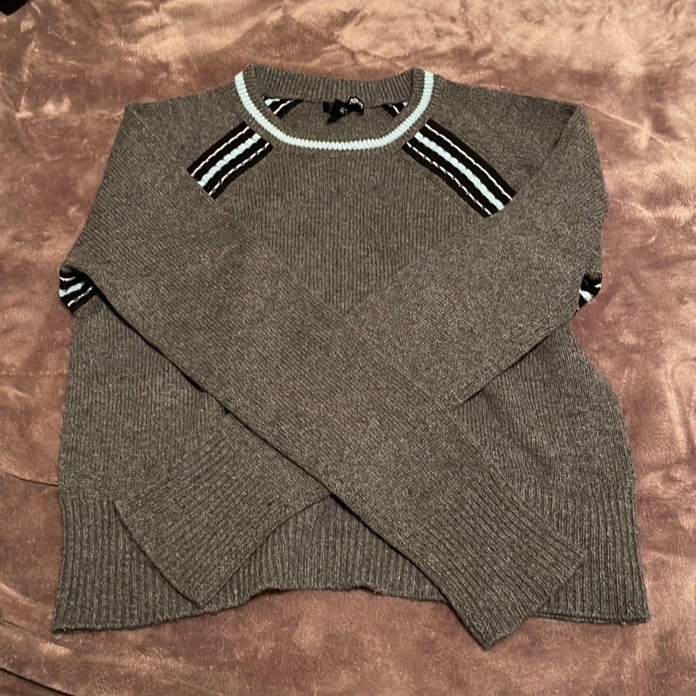 Aqua grey cashmere sweater